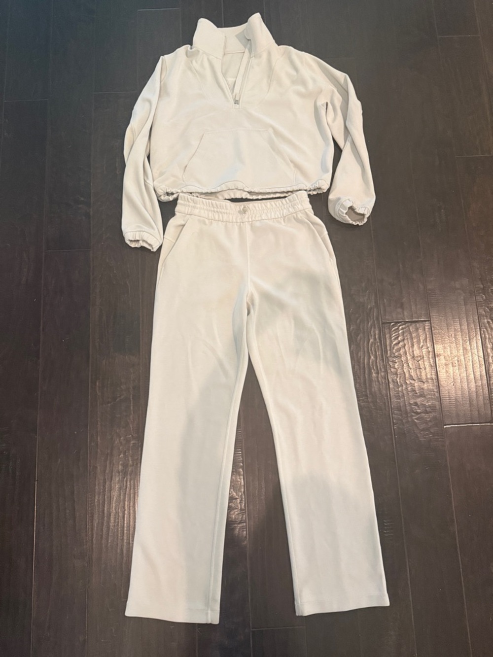 LULULEMON Softstreme Set in Bone Straight-Leg Pants and Half Zip